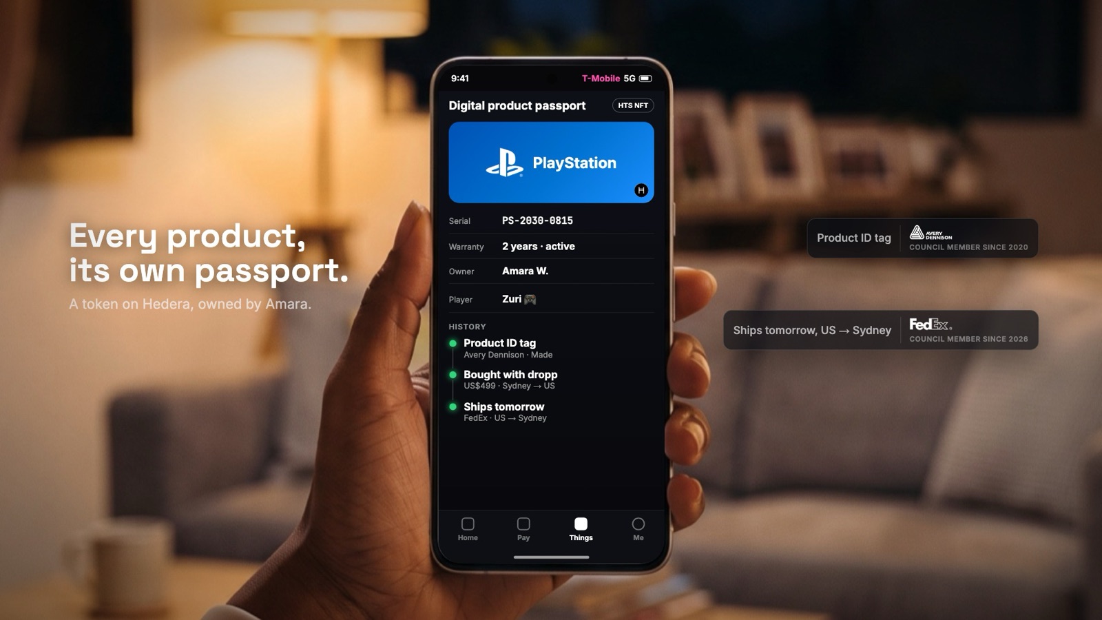 The PlayStation's digital product passport, minted to her wallet